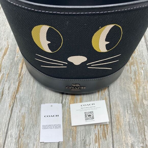 Coach Trick Or Treat Bucket In Signature Canvas With Halloween Cat Bag Purse - Picture 3 of 3